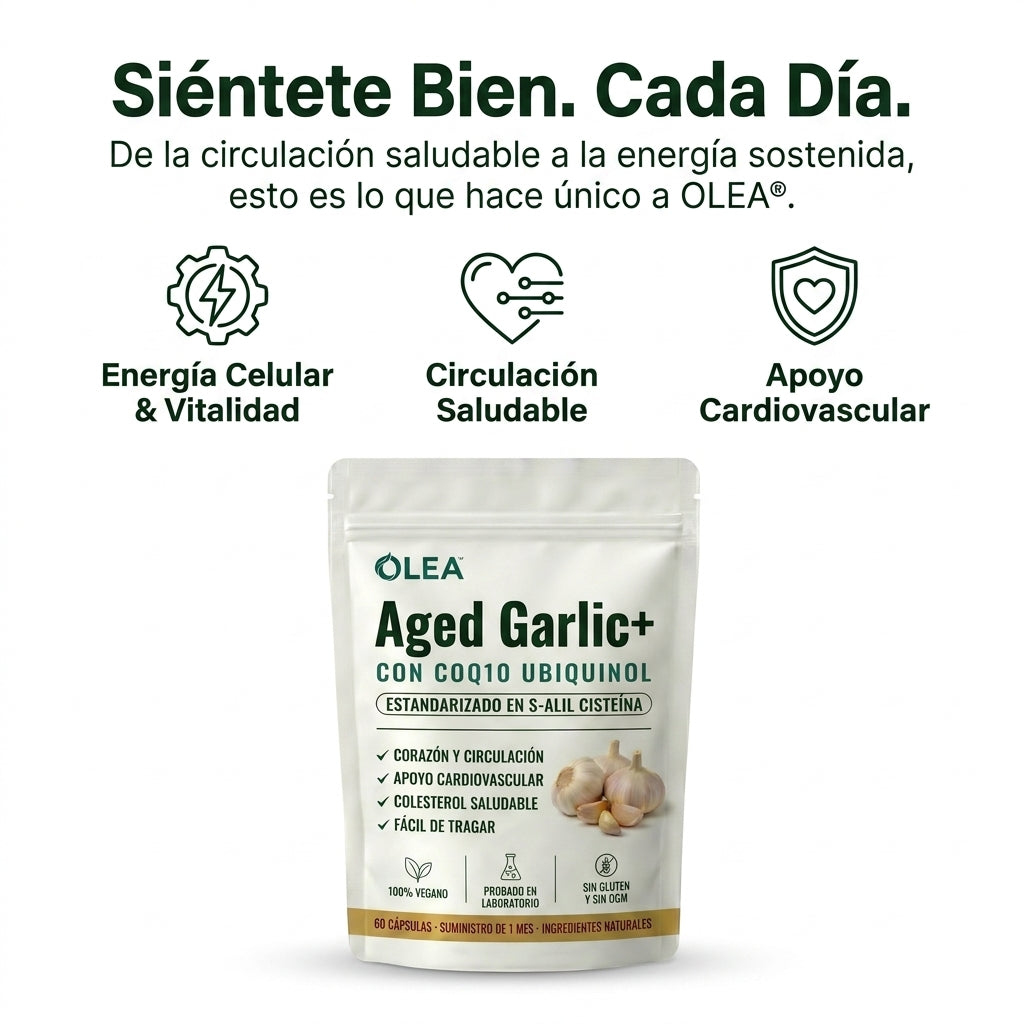Olea | Cápsulas de Ajo Envejecido Sin Olor + COQ10