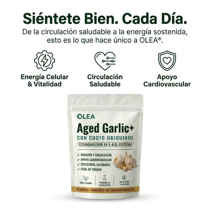 Olea | Cápsulas de Ajo Envejecido Sin Olor + COQ10